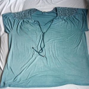 3/$20 Loralette Short-Sleeve Top, Size 2X